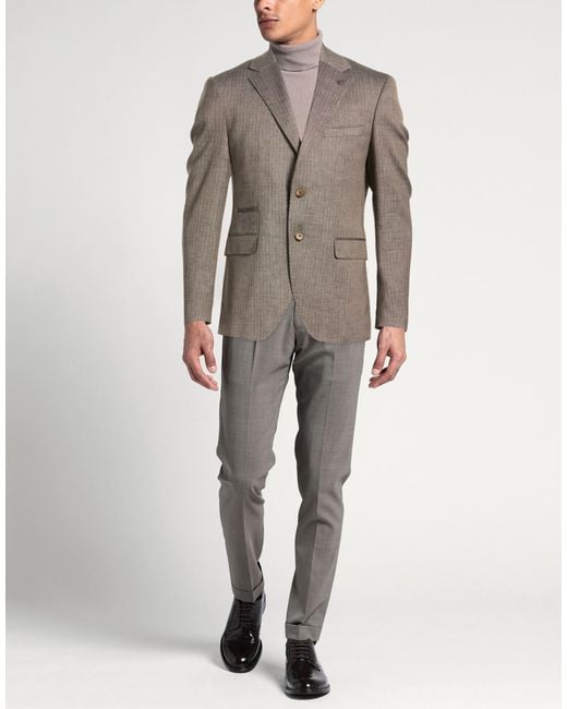 SUIT SARTORIA Brown Blazer Linen, Pes, Viscose, Elastane for men