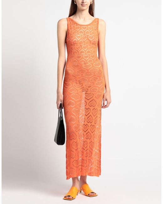 Marco Rambaldi White Maxi Dress Viscose, Polyamide