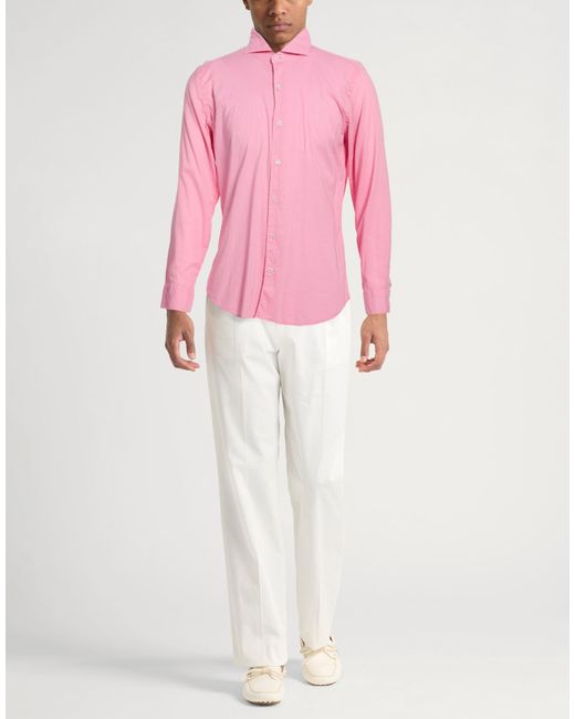 Fedeli Pink Shirt Cotton, Elastane for men