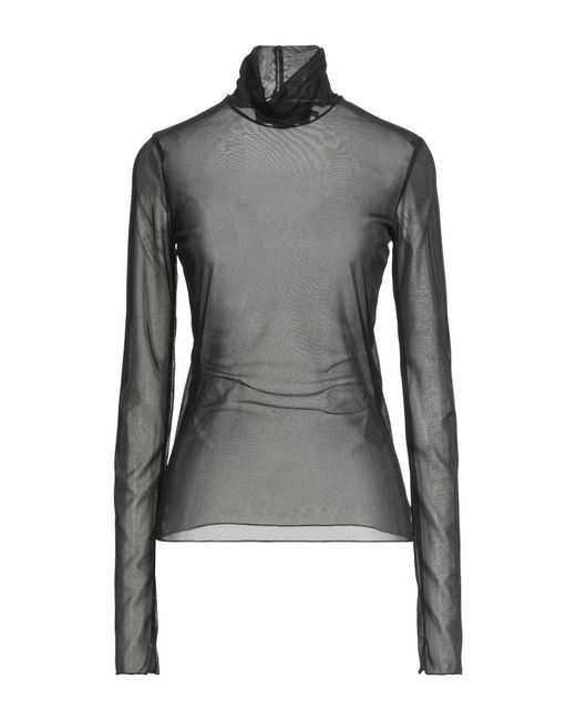 SIMONA CORSELLINI Black Top Viscose, Polyamide, Metallic Fiber, Elastane