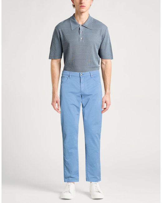Hackett Blue Light Pants Cotton, Elastane for men