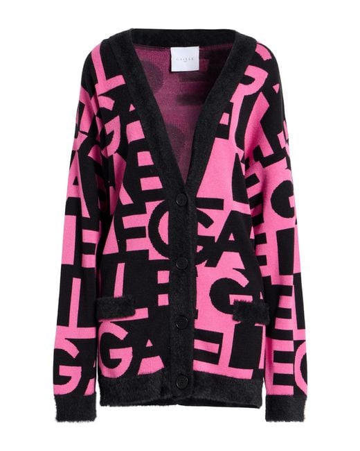 Gaelle Paris Pink Fuchsia Cardigan Viscose, Polyester, Polyamide