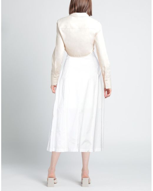 Rochas White Midi Skirt