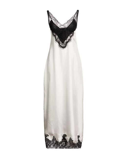 Amen White Maxi Dress Silk, Viscose, Polyamide