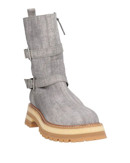 Ermanno Scervino Gray Ankle Boots Leather