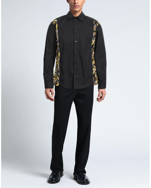 Versace Black Shirt Cotton, Viscose for men