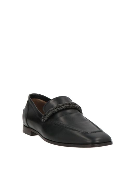 Brunello Cucinelli Black Loafers Leather
