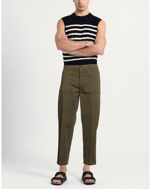 Saucony Green Military Pants Cotton, Elastane for men