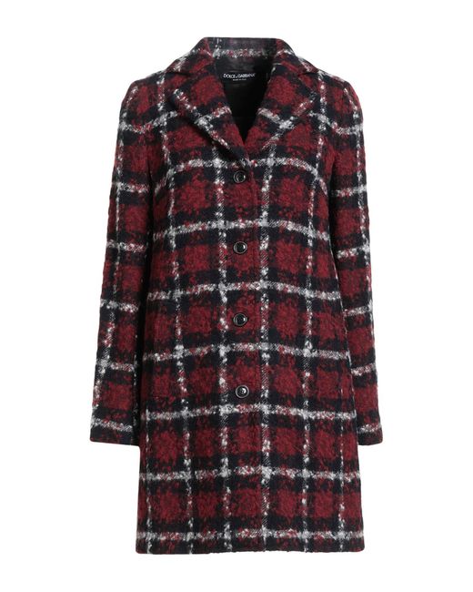 Dolce & Gabbana Red Brick Coat Alpaca Wool, Wool, Polyamide
