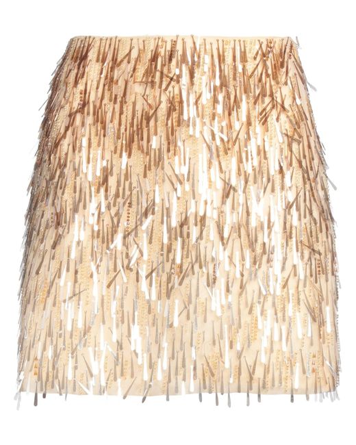 Alberta Ferretti Natural Mini Skirt Silk