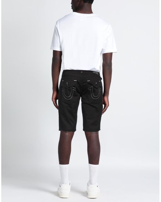 True Religion Black Denim Shorts for men
