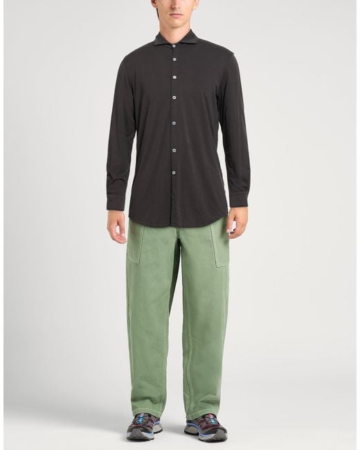 Altea Black Shirt Cotton, Elastane for men