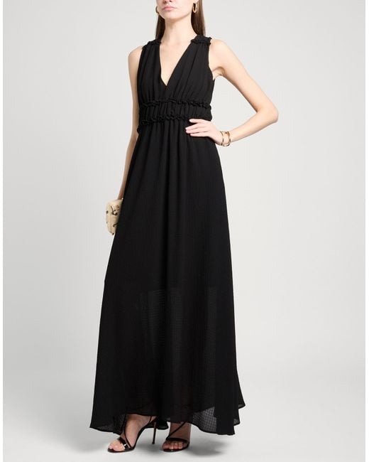 Liu Jo Black Maxi Dress Polyester, Elastane