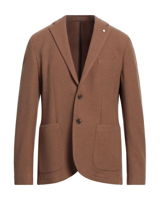 Luigi Bianchi Brown Camel Blazer Virgin Wool, Polyamide for men