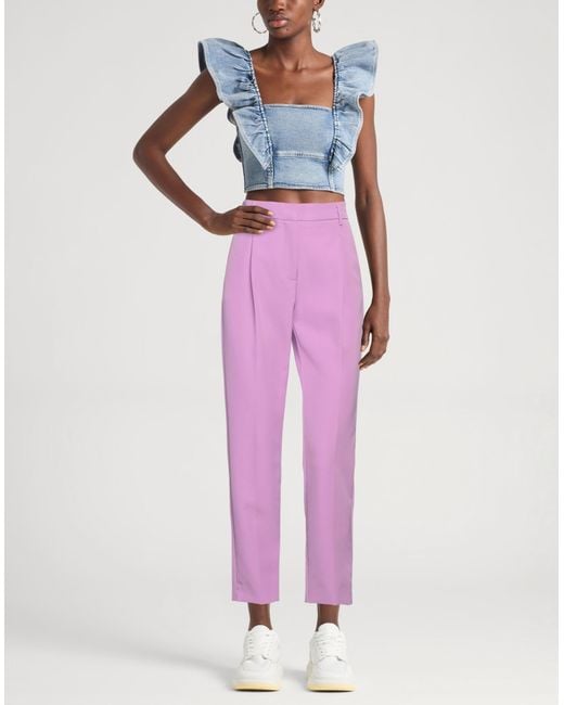 Marella Purple Pants Polyester, Elastane