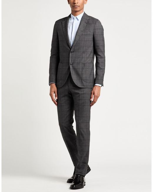 Lardini Gray Suit Wool, Elastane for men