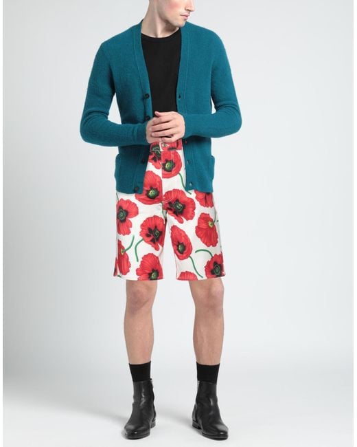 KENZO Red Denim Shorts for men
