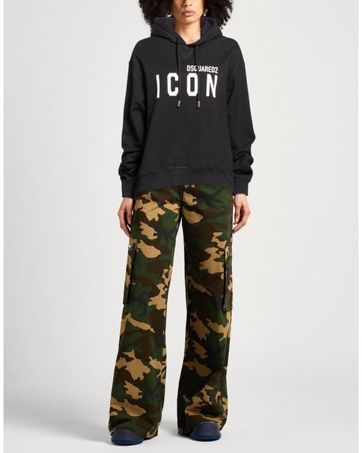 DSquared² Black Icon Sweatshirt Cotton, Elastane