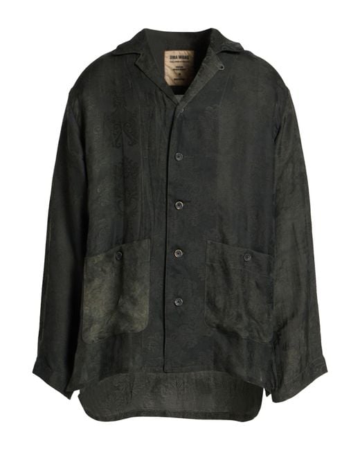 Uma Wang Black Shirt Cupro, Viscose for men