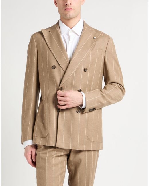 L.b.m. 1911 Natural Suit Virgin Wool, Elastane for men