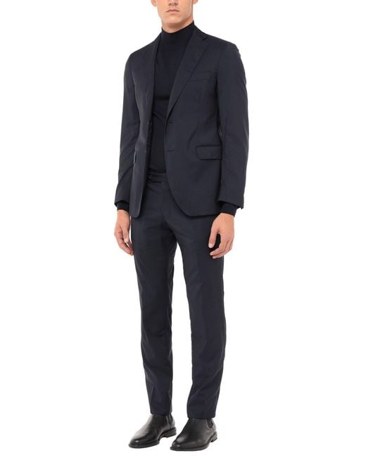 Tombolini Blue Midnight Suit Virgin Wool for men