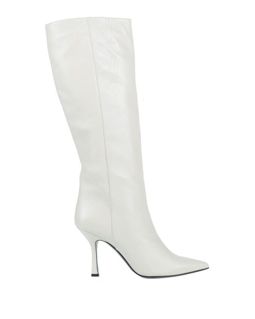 Aldo Castagna Leather Knee Boots in White | Lyst UK