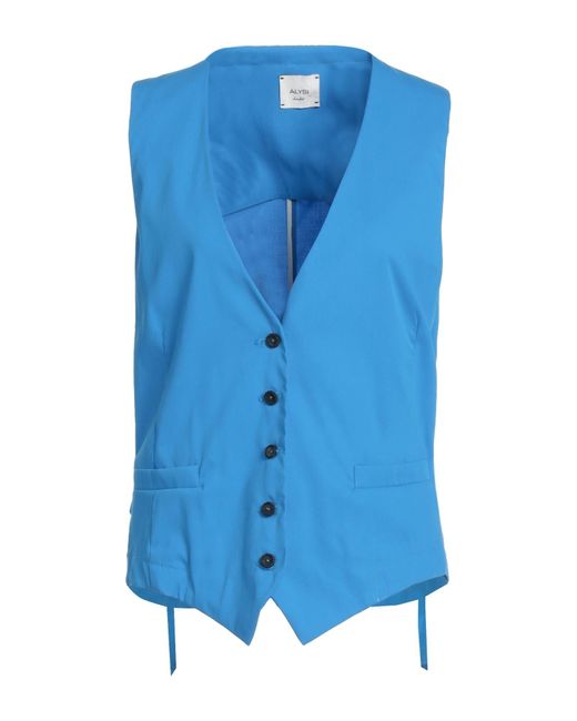 Alysi Blue Azure Tailored Vest Cotton