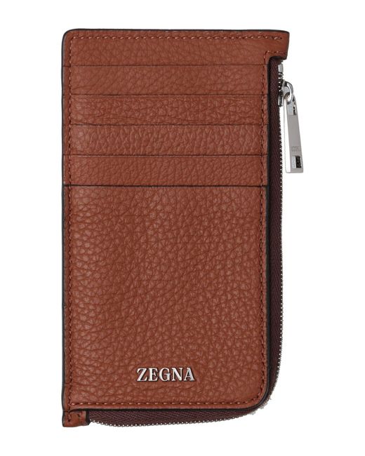 Zegna Brown Cardholder for men