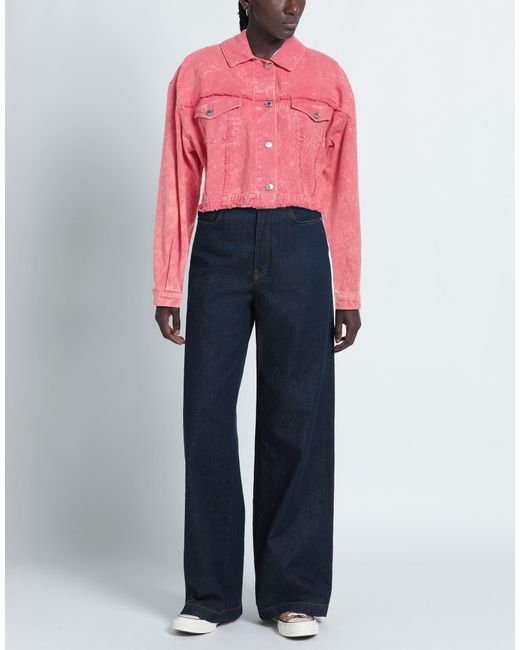 MSGM Pink Denim Outerwear Cotton