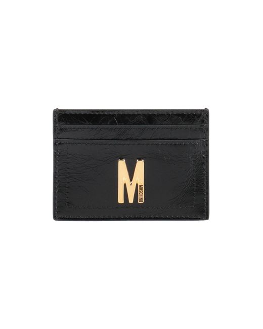 Moschino Black Document Holder Soft Leather