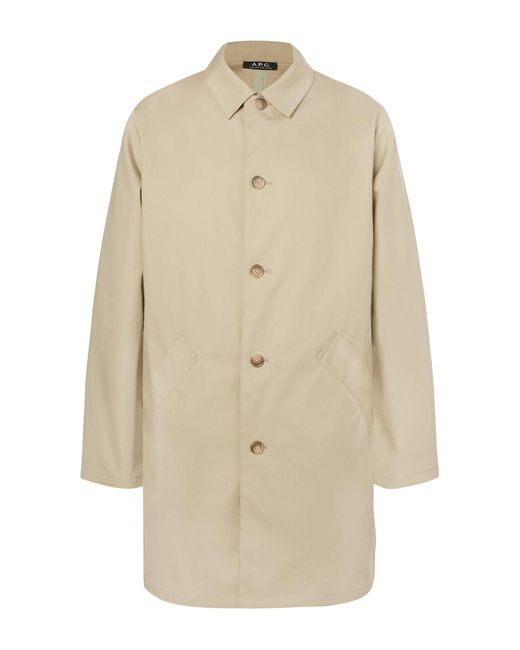 A.P.C. Natural Overcoat & Trench Coat Cotton for men