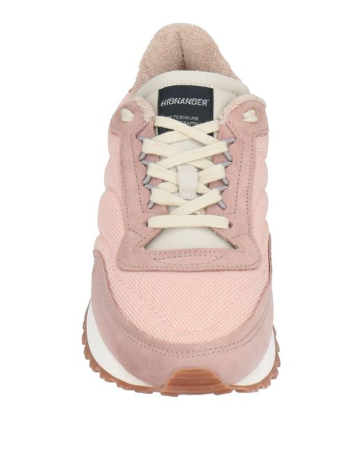 HIDNANDER Pink Sneakers Textile Fibers, Leather