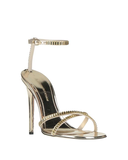 Victoria Beckham Metallic Sandals Textile Fibers