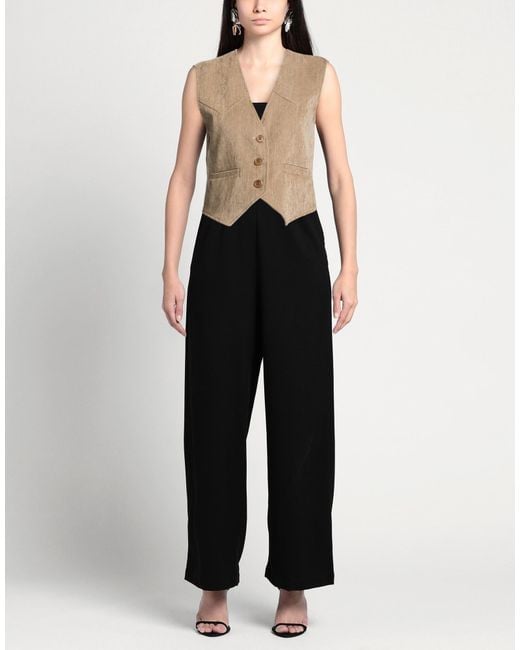 Please Natural Sand Tailored Vest Polyester, Elastane