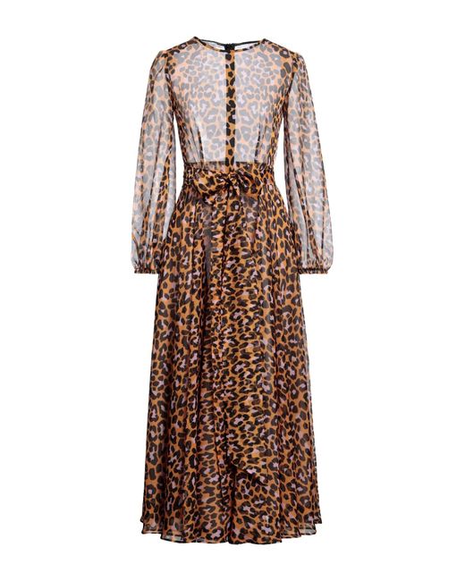 GIADA CURTI RESORT Brown Maxi Dress Polyester