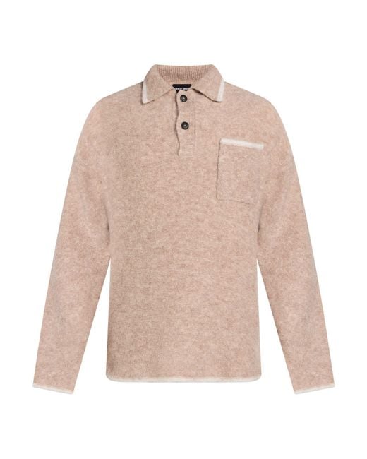 Giorgio Armani Natural Sand Sweater Alpaca Wool, Polyamide, Wool, Elastane for men