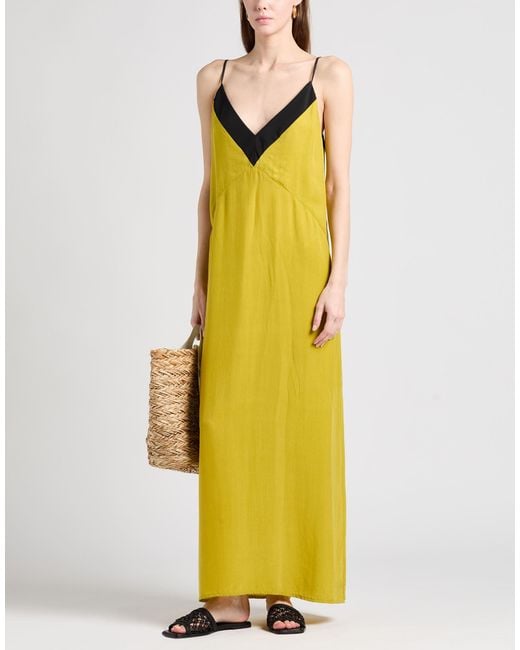8pm Yellow Maxi Dress Cupro