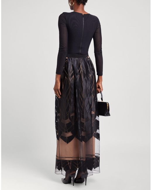 Alberta Ferretti Black Maxi Skirt Polyester, Polyamide