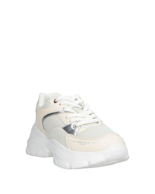 Marc Ellis White Sneakers Textile Fibers, Synthetic Material