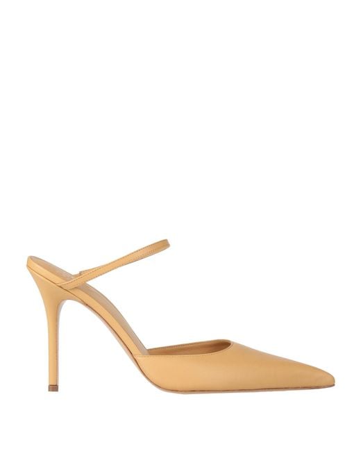 Gia Borghini Natural Camel Mules & Clogs Leather