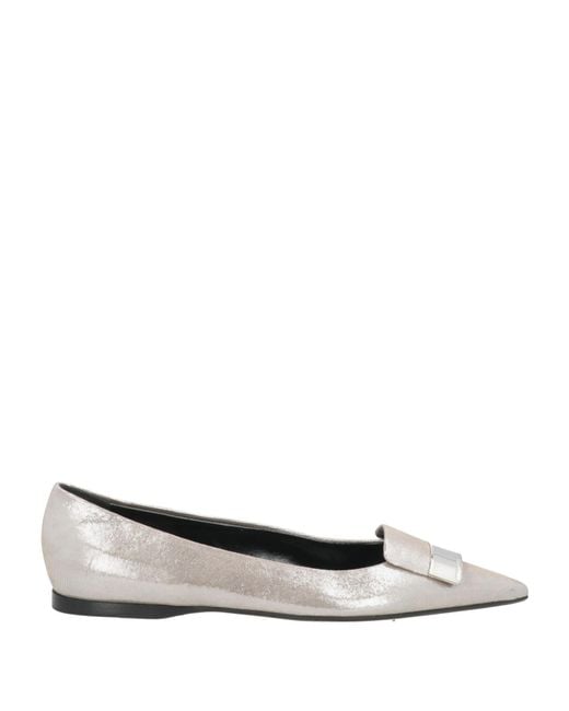 Sergio Rossi White Ballet Flats Leather