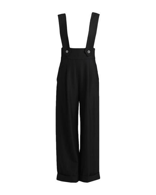 Maje Black Jumpsuit Polyester, Wool, Viscose, Elastane