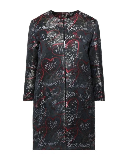 Philipp Plein Black Overcoat & Trench Coat