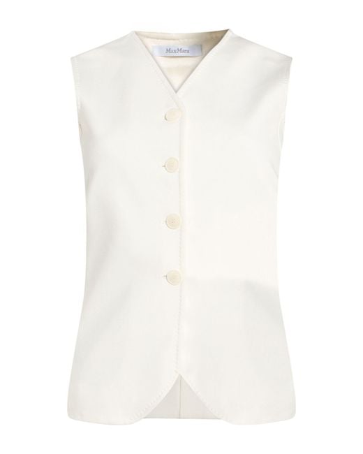 Max Mara White Tailored Vest Viscose, Polyamide, Elastane