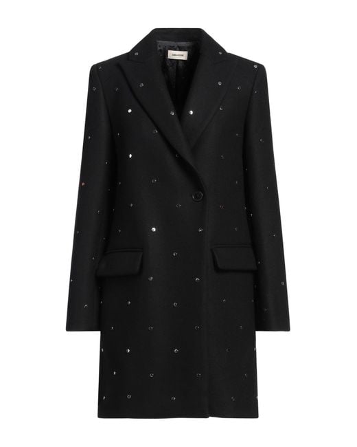Zadig & Voltaire Black Coat Wool, Polyamide