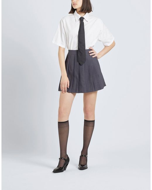 8 by YOOX Blue Mini Skirt