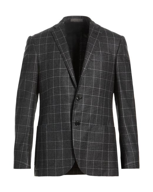 Corneliani Black Blazer Virgin Wool for men