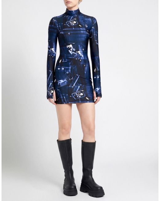 Coperni Blue Midnight Mini Dress Polyamide, Elastane