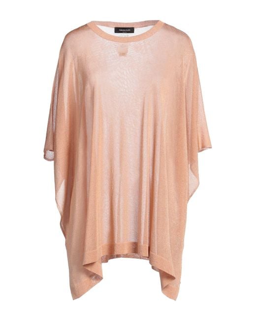 Fabiana Filippi Pink Cape Viscose, Metallic Fiber