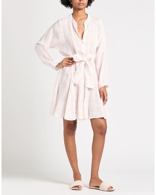120% Lino Pink Midi Dress Linen